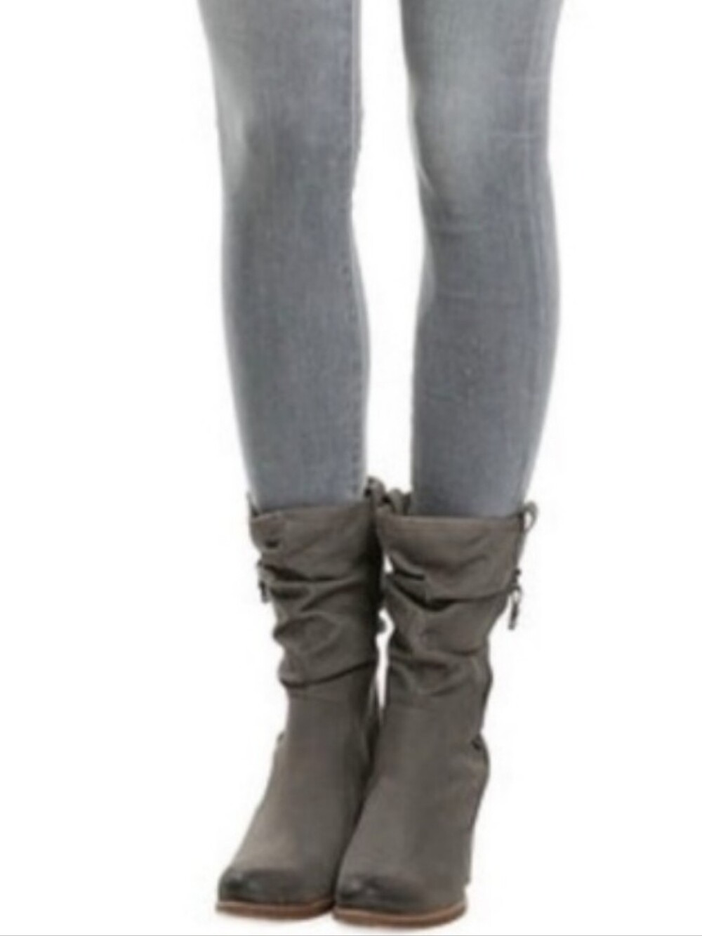 Ugg Dayton Distressed Western Leather Slouch Boots Size 7.5 Sample Grey